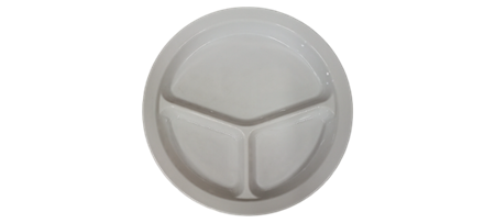 Picture of P1009-9.75 divided plate round white/1*96