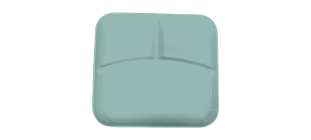 Picture of P1008-9 rectangular divided plate cyan/1*100