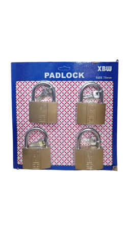 Picture of XBW-063 4pcs 75mm PADLOCK/1*20