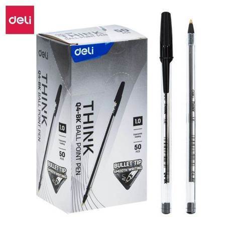 Picture of EQ4-BK 50p Ballpoint Pen Clear Barrel 1mm/1*36