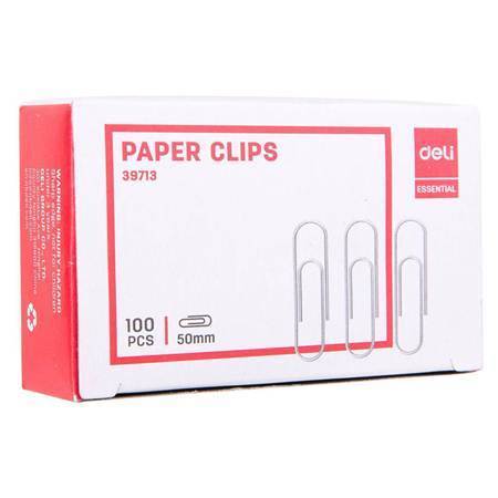 Picture of E39713 Paper Clips Silver 50mm 100's/1*100