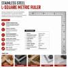 Picture of KM-MC RULER siver try square 300*1.2/1*200