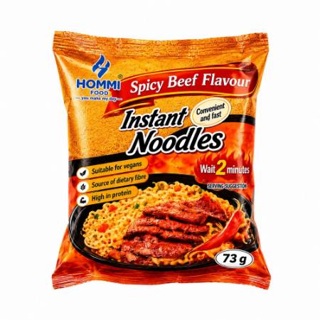 Picture of HOMMI noodles spicy beef 10*5*73g/1*1