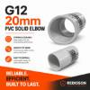 Picture of G12 100P 20mm pvc solid elbow/1*10